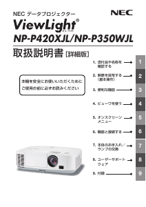 説明書 日本電気 NP-P420XJL プロジェクター