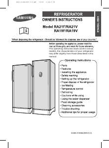 Manual Samsung RA21FASS Refrigerator