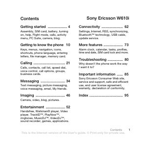 Handleiding Sony Ericsson W610 Mobiele telefoon