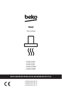 Kasutusjuhend BEKO HCA62320WH Köögi õhupuhasti
