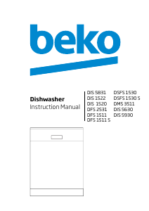 Manual BEKO DIS 5831 Dishwasher