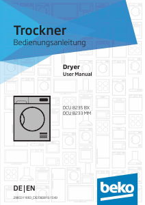 Bedienungsanleitung BEKO DCU 8235 BX Trockner