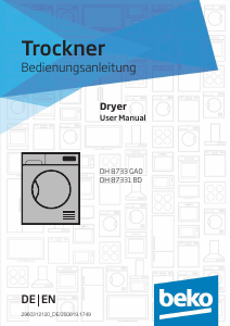 Manual BEKO DH 8733 GA0 Dryer
