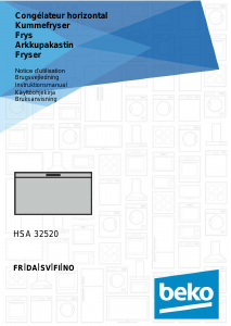 Bruksanvisning BEKO HSA 32520 Fryser