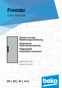 Manual de uso BEKO RFNE 270 L23W Congelador