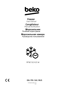 Manual BEKO RFNE 312 K21W Freezer