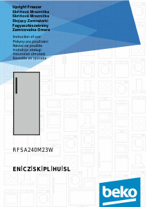 Manual BEKO RFSA240M23W Freezer