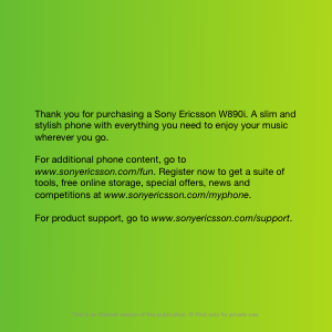 Manual Sony Ericsson W890 Mobile Phone