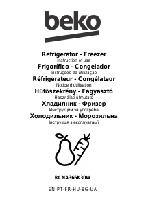 Посібник BEKO RCNA366K30W Холодильник із морозильною камерою