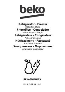Посібник BEKO RCNA366K40WN Холодильник із морозильною камерою