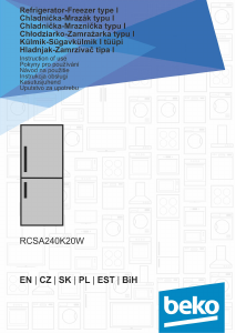 Handleiding BEKO RCSA240K20W Koel-vries combinatie