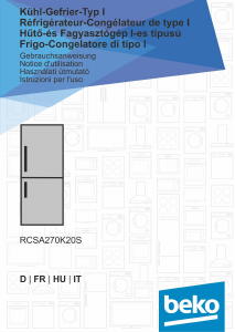 Manuale BEKO RCSA270K20S Frigorifero-congelatore