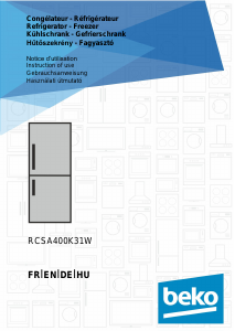 Bedienungsanleitung BEKO RCSA400K31W Kühl-gefrierkombination