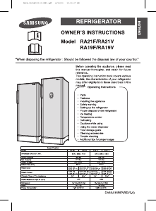 Manual Samsung RA21VAAS Refrigerator