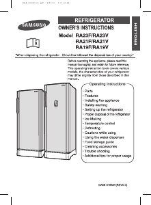 Manual Samsung RA23VASS Refrigerator