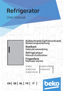 Manuale BEKO B 1802 Frigorifero