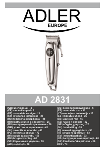 Instrukcja Adler AD 2831 Strzyżarka do włosów