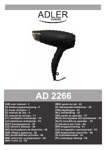 Brugsanvisning Adler AD 2266 Hårtørrer