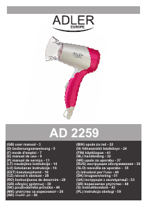 Посібник Adler AD 2259 Фен