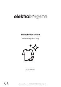 Bedienungsanleitung Elektra Bregenz WAF 81470 Waschmaschine
