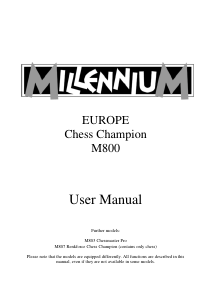 Handleiding Millennium M800 Chess Champion Europe Schaakcomputer