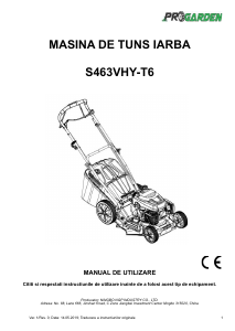Manual Progarden S463VHY-T6 Mașină de tuns iarbă