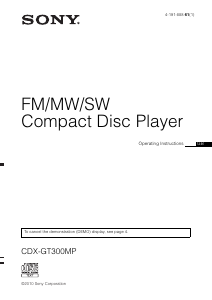 Manual Sony CDX-GT300MP Car Radio