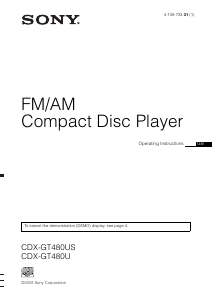 Manual Sony CDX-GT480US Car Radio