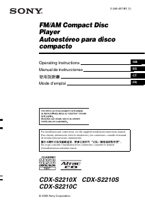 Handleiding Sony CDX-S2210C Autoradio