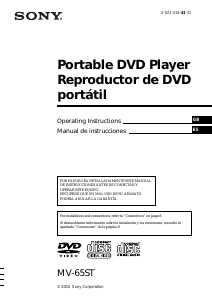 Manual de uso Sony MV-65ST Reproductor DVD