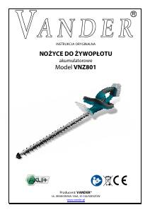 Instrukcja Vander VNZ801 Nożyce do żywopłotu