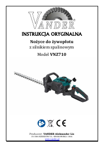 Instrukcja Vander VNZ710 Nożyce do żywopłotu