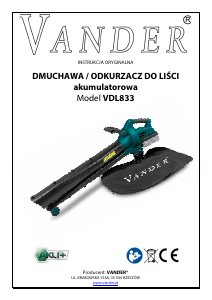 Instrukcja Vander VDL833 Dmuchawa do liści