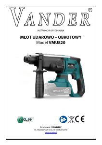 Instrukcja Vander VMU820 Młotowiertarka