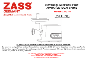 Manual Zass ZMG 10 Tocator carne