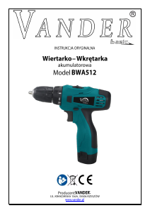 Instrukcja Vander BWA512 Wiertarko-wkrętarka