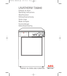 Manual AEG-Electrolux T36840 Dryer