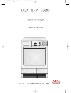 Manual AEG-Electrolux T56600 Dryer