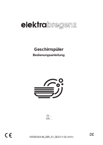 Bedienungsanleitung Elektra Bregenz GI 55090 X Geschirrspüler