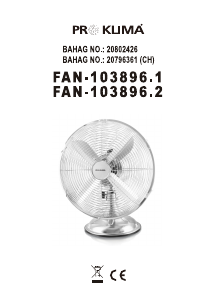Kasutusjuhend Proklima FAN-103896.1 Ventilaator
