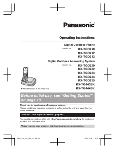 Manual Panasonic KX-TGD210 Wireless Phone