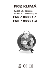 Brugsanvisning Proklima FAN-106091.2 Ventilator
