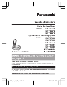 Manual Panasonic KX-TGD213 Wireless Phone