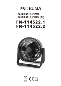 Manual de uso Proklima FN-114522.1 Ventilador