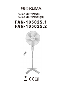 Manuál Proklima FAN-105025.2 Větrák