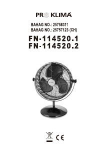 Priručnik Proklima FN-114520.2 Ventilator