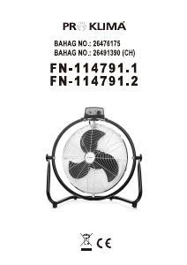 Kasutusjuhend Proklima FN-114791.1 Ventilaator