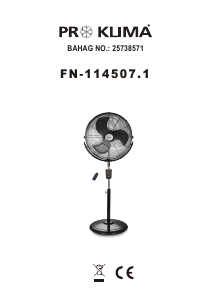 Priročnik Proklima FN-114507.1 Ventilator