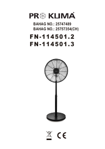 Manual de uso Proklima FN-114501.3 Ventilador