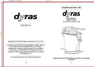 Bedienungsanleitung Dyras JC-407X Zitruspresse